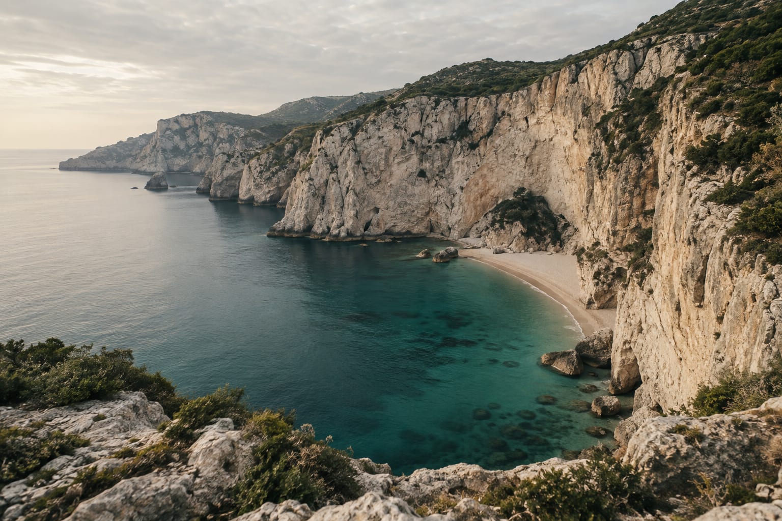 Folio sample: a coastal photograph below an editorial headline